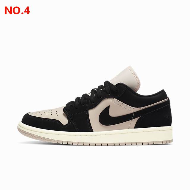 Air Jordan 1 Low Shoes Black Beige;